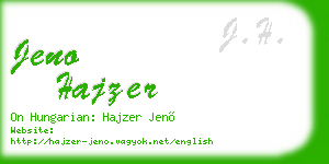 jeno hajzer business card